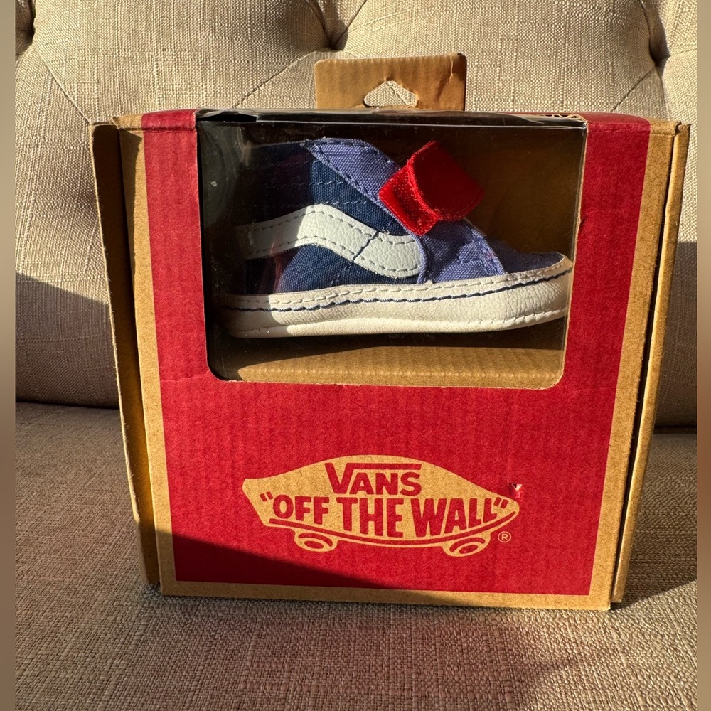 Vans Infant Sk8-Hi Crib Color Block Blue and Red High-Top Shoes size 2 - Picture 6 of 8